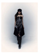 Printed Strapless Midi Skirt image 11