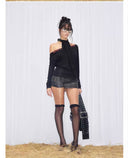 Misplaced Panelled Leather Skirt image 14