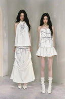 Pearl and Seashell Print Convertible Dress（Convertible Skirt and Strapless Dres） image 3