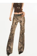 Snake Pattern Denim Pants image 12