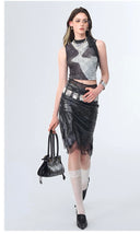 Patchwork Mesh Skirt image 8