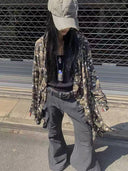 Camouflage Star-Print Hooded Cardigan image 10