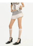 Gray-Waisted Ruffled Lace Skirt image 6
