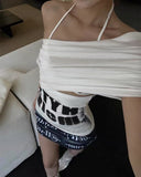Letter-Print Off-Shoulder Set image 2