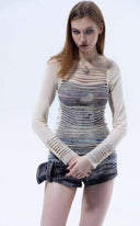 Striped Mesh Base Layer Top image 5