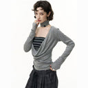 Draped Shadow Stripe Top image 1