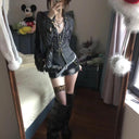Gold Embossed Striped Print Shirt image 1