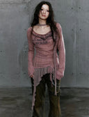Graffiti Sweet-Gothic Ruffled Top image 11