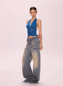 Halter Neck Backless Tank Top image 8