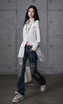 Cross-Leg Patchwork Jeans image 1