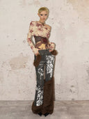 Printed Off-Shoulder Mesh T-shirt image 6