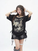 Butterfly Embroidered Pleated Top image 3