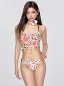Pink Hibiscus Leopard Bikini Set image 2