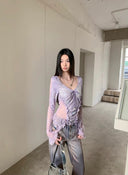 Fishbone Print Lace Top image 6