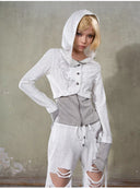 Patchwork Zip-up Hoodie image 7