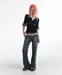 Gemstone Pattern Printed Bell-Bottoms image 7