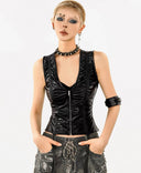 PU Leather Halter Neck Tank Top image 1