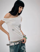 Pearl Necklace Print Top image 13