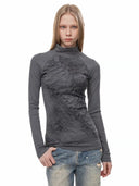 3D Ink Wash Pattern Knitted T-shirt image 4