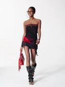 Flocked Dot & Leather Bustier image 9