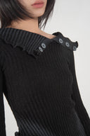 Ruffled Cold-Shoulder Sweater image 7