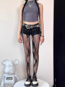 Irregular jacquard lace mesh stockings image 5
