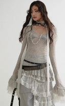 Lace-paneled Knit Slip Dress image 9