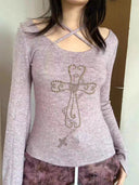 Purple Cross Comfy Top image 3