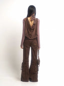 Printed Raw-Hem Flared Pants image 11