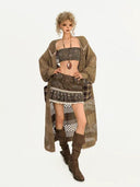 Hooded Knit Lace-Up Cardigan image 8