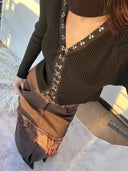 Velvet Faux Leather Pencil Skirt image 4