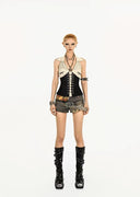 Contrast Panel Tie-Waist Halter image 8