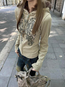 Cute Rabbit Print Hoodie image 4