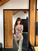 Leopard Lace Chiffon Strap Top image 5