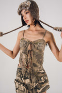 Camouflage Tie-Front Top image 7