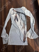 Feather-print Convertible Dress/Top image 5
