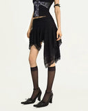 Asymmetric Hem Lace Skirt image 7