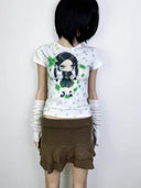 Kawaii Clover Doll Printed T-shirt image 8