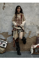 Patchwork Plaid Skirt image 11