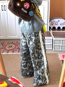 Leopard Print Fleece Trim Joggers image 3