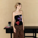 Floral Print Strapless Top image 6