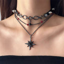 Black Star Pendant Choker Necklace image 1