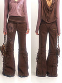Printed Raw-Hem Flared Pants image 5