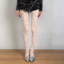 Star-patterned and Hole-patterned fishnet stockings(layered) image 3