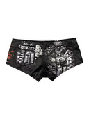 'Kiss' Print PU Leather Shorts image 5