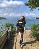 Asymmetrical PU Skirt Pants image 5