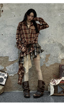 Patchwork Plaid Skirt image 2