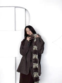 Leopard Print Fur Patchwork Scarf image 2