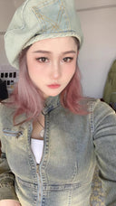 Aged Zip-Up Denim Jacket image 5