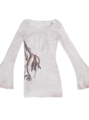 Feather-print Convertible Dress/Top image 4